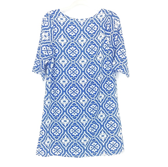 VIjo Couture Blue & White Patterned Slip Dress - Picture 2 of 7